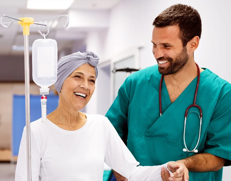 Pfleger und Patientin